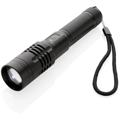 Gear X USB oplaadbare zaklamp zwart