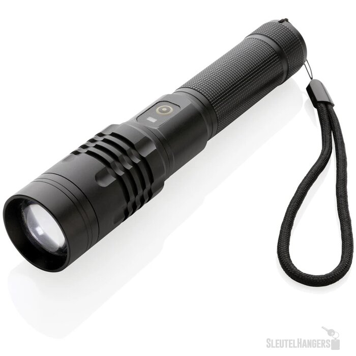 Gear X USB oplaadbare zaklamp zwart