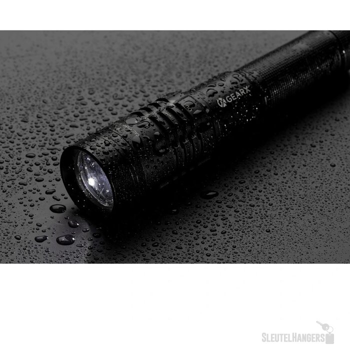 Gear X USB oplaadbare zaklamp zwart
