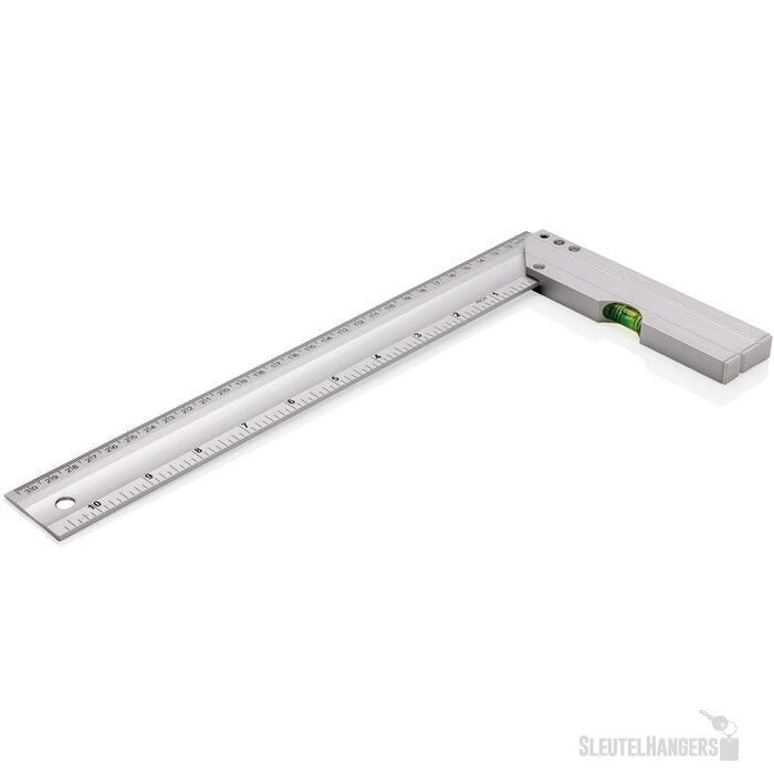 Winkelhaak met waterpas zilver