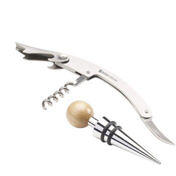 Wijnset Met Kurkentrekker Zilver