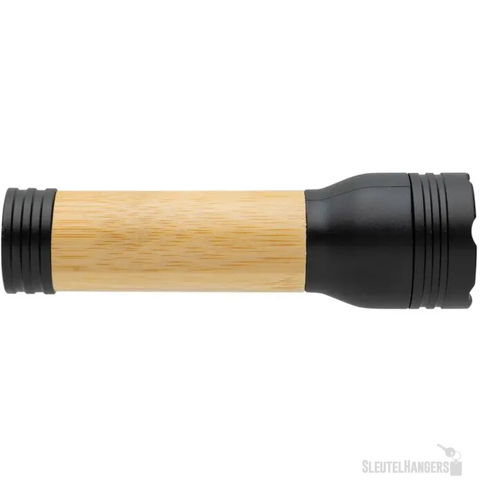 Lucid 1W RCS gerecycled plastic & bamboo zaklamp zwart, bruin