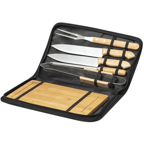 6-Delige Bbq-Set In Etui Naturel