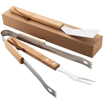 3-Delige Bbq-Set In Kraft Doosje Naturel