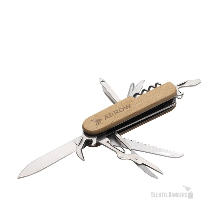 Houten Zakmes Met 11 Functies Zwart/Bruin