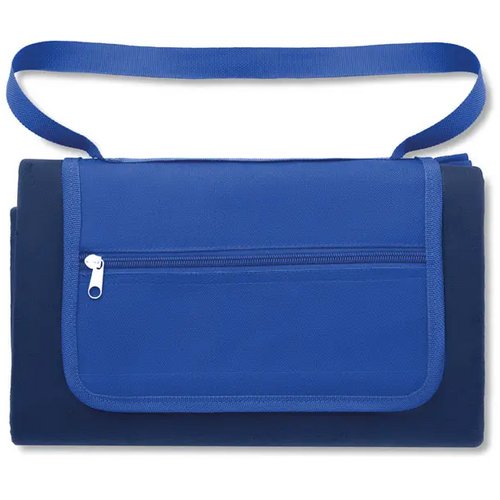 Fleece picknickkleed met schouderriem Blauw