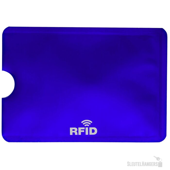 Aluminium Pashouder Voor 1 Pasje Blauw