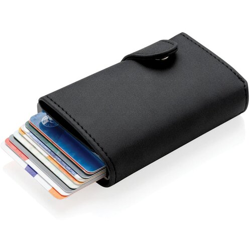 Standaard aluminium RFID kaarthouder met PU portemonnee zwart
