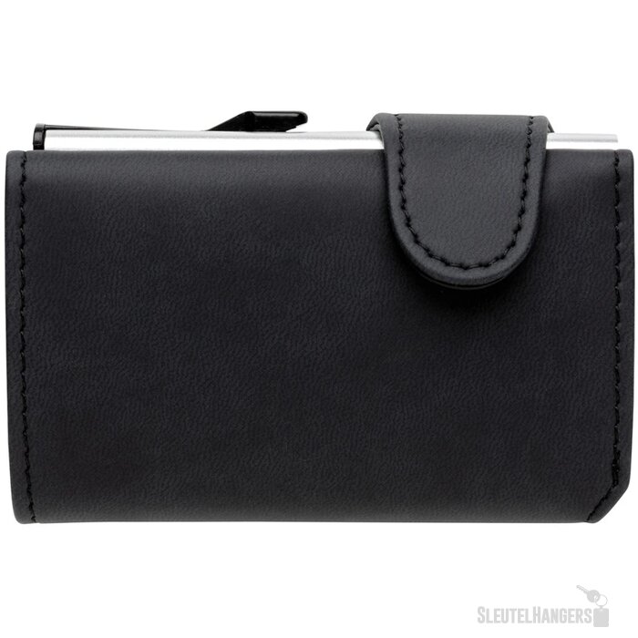 Standaard aluminium RFID kaarthouder met PU portemonnee zwart