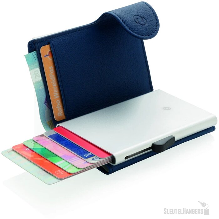 C-Secure aluminium RFID kaarthouder & portemonnee blauw