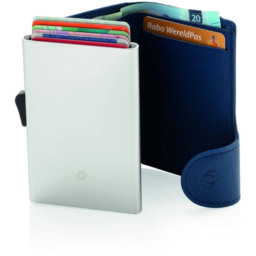 C-Secure aluminium RFID kaarthouder & portemonnee blauw