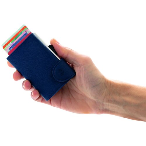 C-Secure aluminium RFID kaarthouder & portemonnee blauw