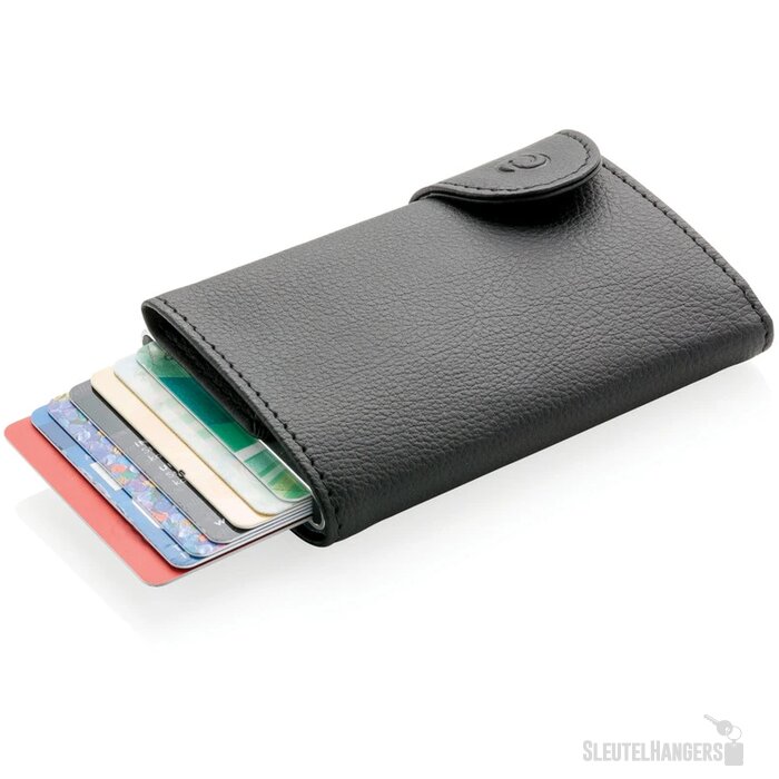 C-Secure aluminium RFID kaarthouder & portemonnee zwart, zilver