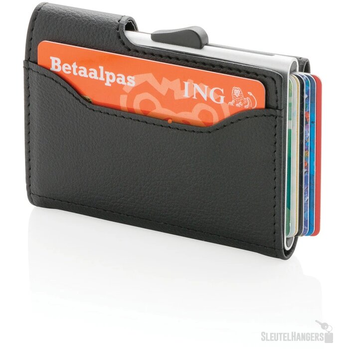 C-Secure aluminium RFID kaarthouder & portemonnee zwart, zilver