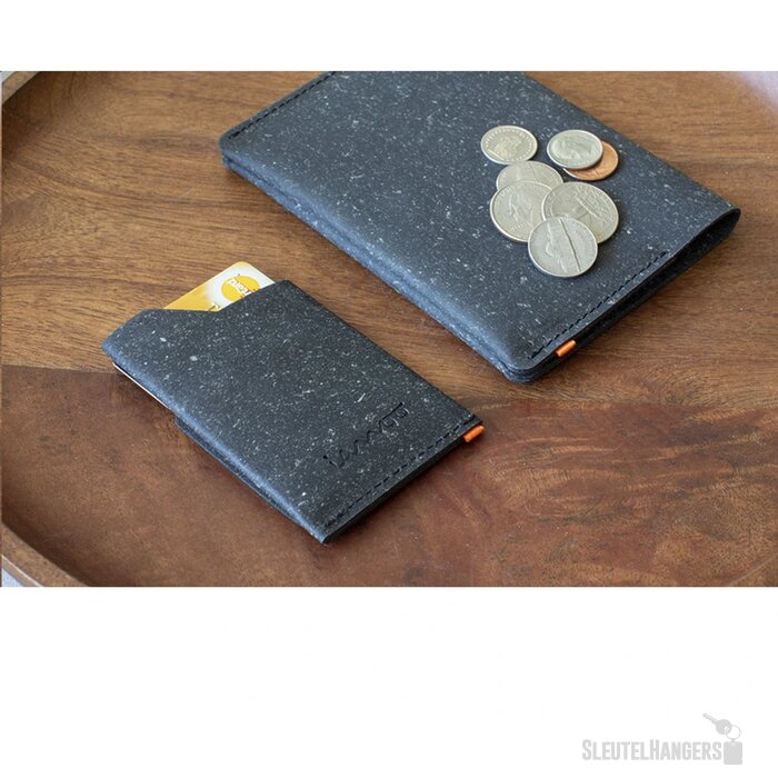 Gerecyclede Leren Pashouder Zwart