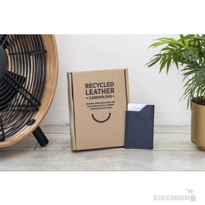 Gerecyclede Leren Pashouder Blauw