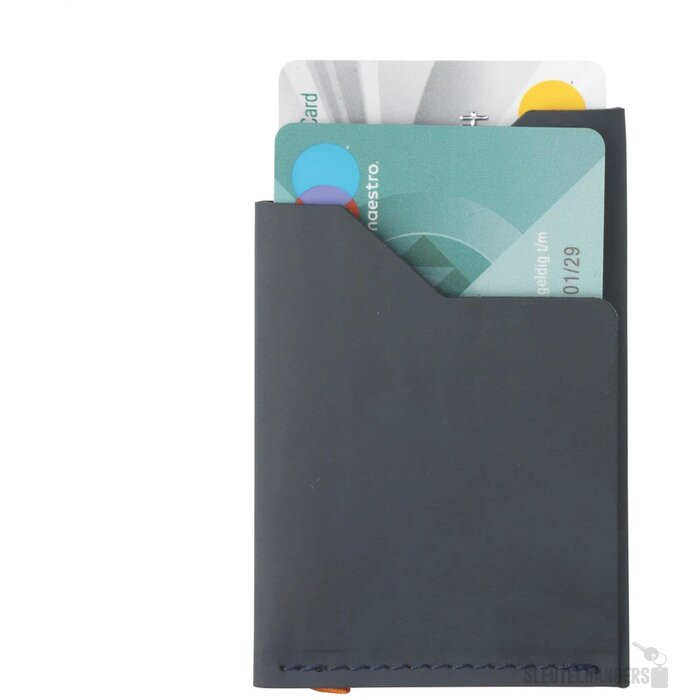 Gerecyclede Leren Pashouder Blauw