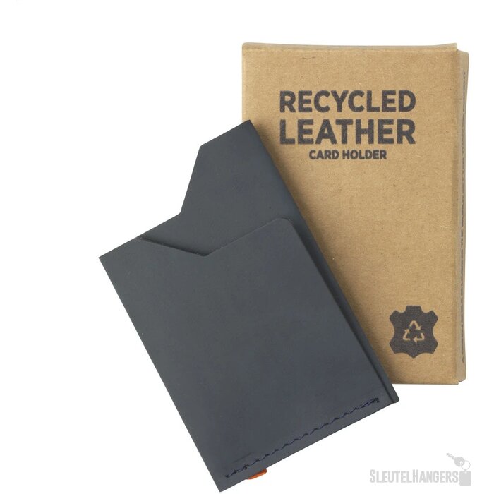 Gerecyclede Leren Pashouder Blauw
