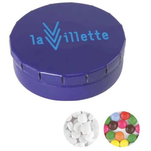 Rond click clack pepermunt blikje Blauw