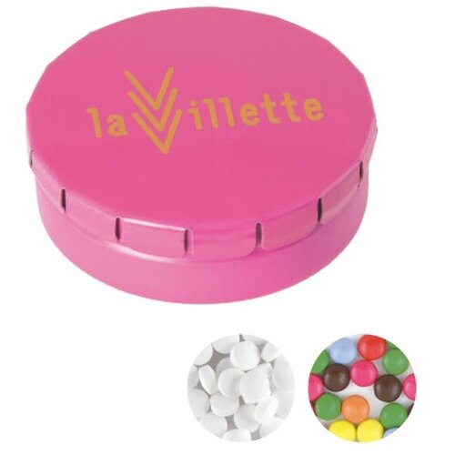 Rond click clack pepermunt blikje Roze