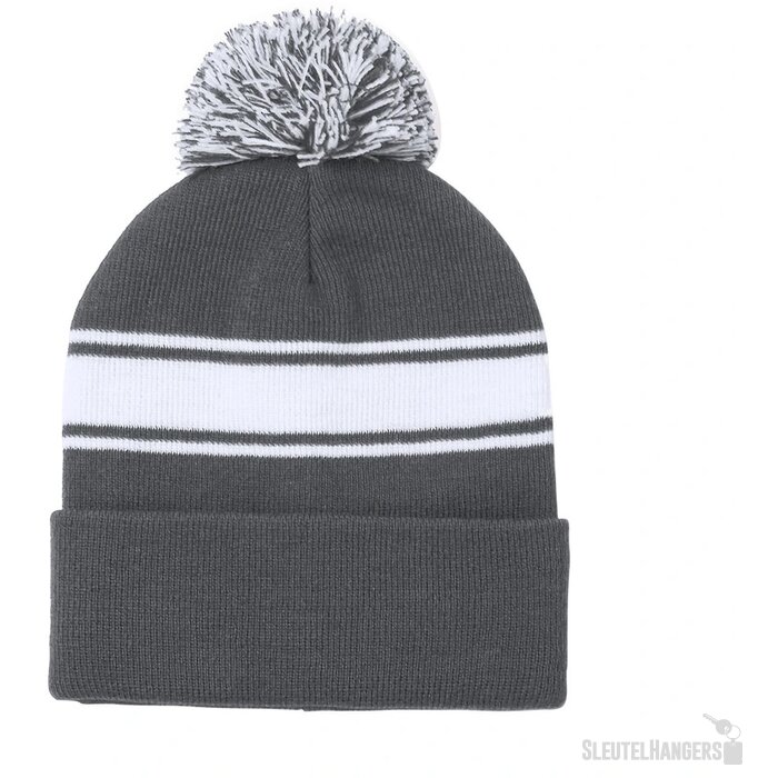 Muts Met Pompom Grijs