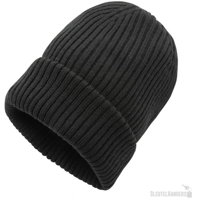 Impact AWARE™ Polylana® dubbel gebreide beanie zwart