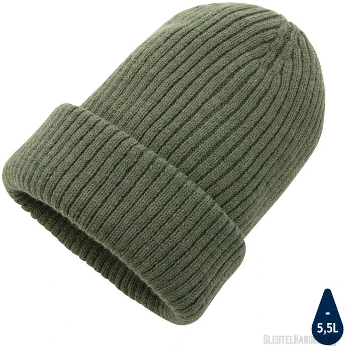Impact AWARE™ Polylana® dubbel gebreide beanie groen