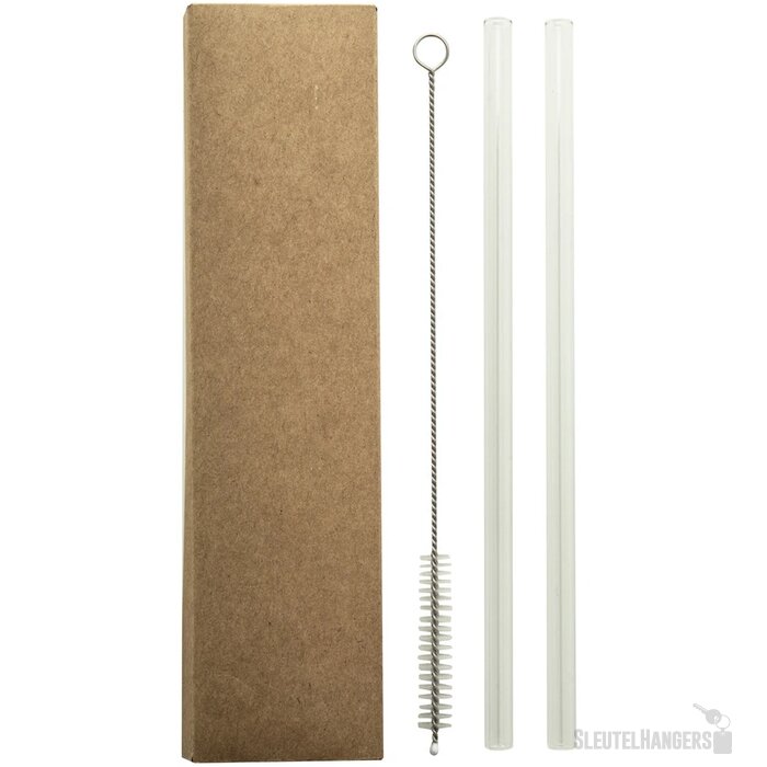 Doosje Met 2 Herbruikbare Rietjes Transparant