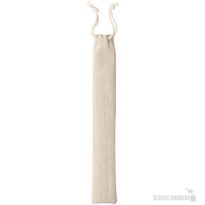 Set Met 2 Rvs Rietjes In Tasje Zilver