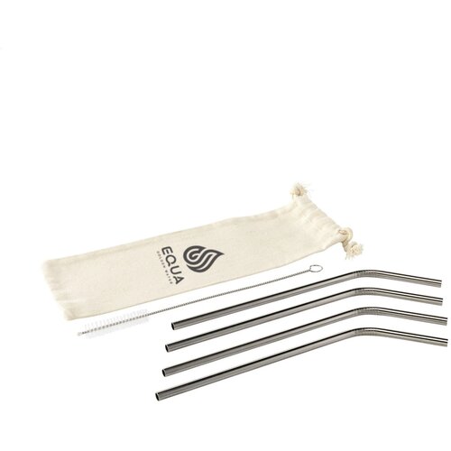 Set Met 4 Rvs Rietjes In Pouch