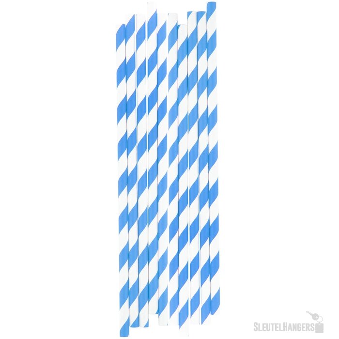 Doosje Met 10 Papieren Rietjes Blauw