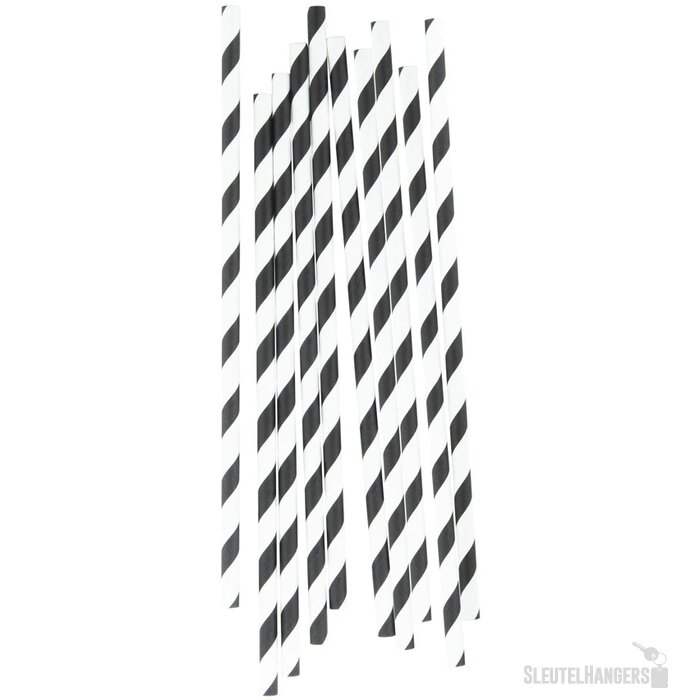 Doosje Met 10 Papieren Rietjes Zwart