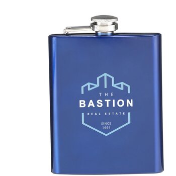 Rvs Heupfles In Kleur Blauw