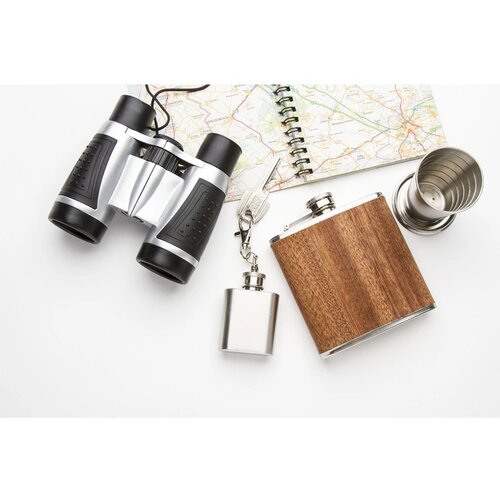 Houten Heupfles Beige 170 ml