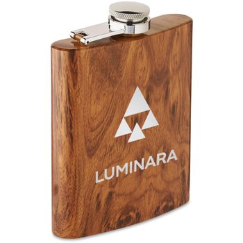 Gerecyclede RVS heupfles houtlook Bruin