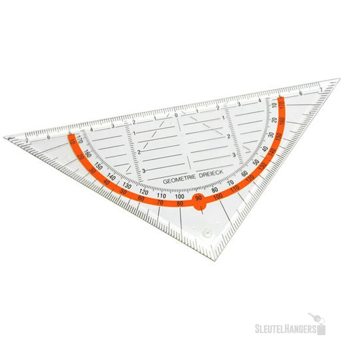 Geodriehoek met gradenboog Oranje