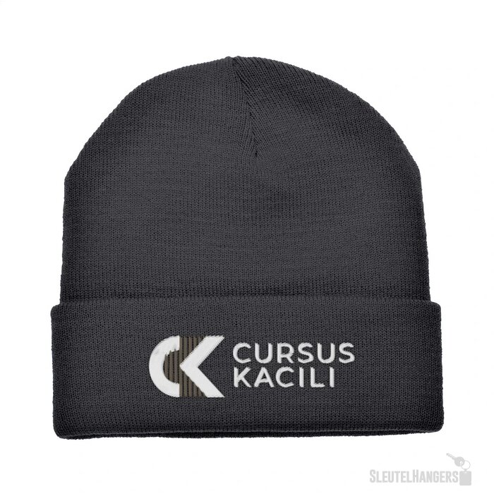 Gebreide Muts Met Omslag Zwart