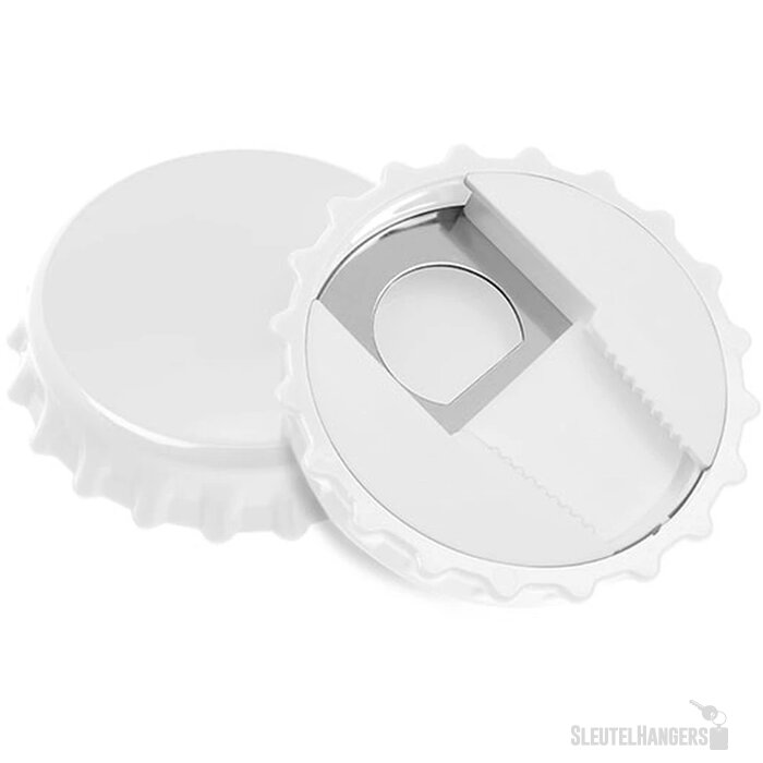 Flesopener kroonkurk met sluiting Wit