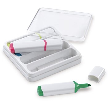 Setje met 4 tekstmarkers Wit