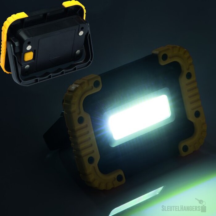 COB bouwlamp met handvat Geel