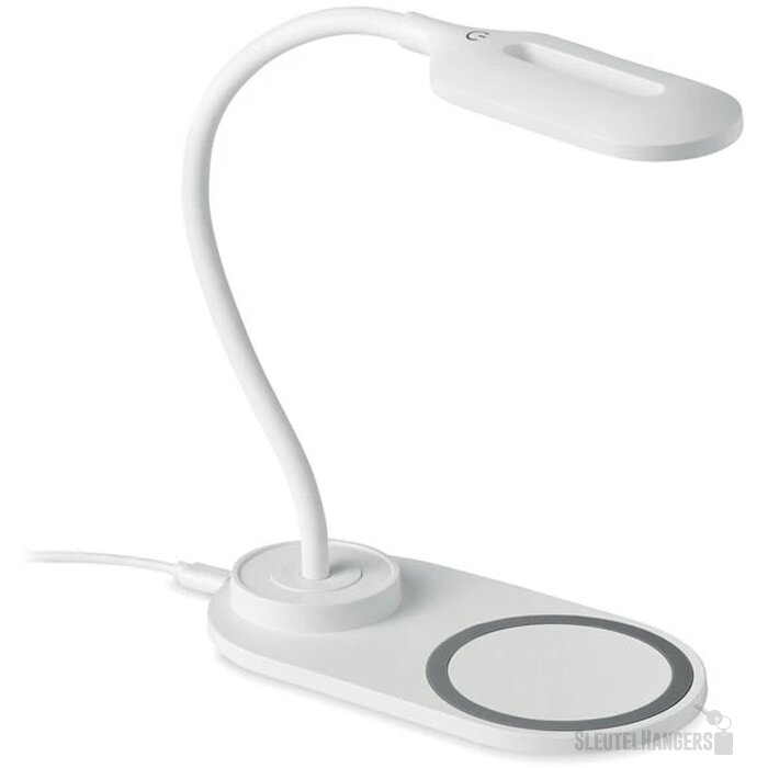 Bureaulamp met draadloze lader Wit