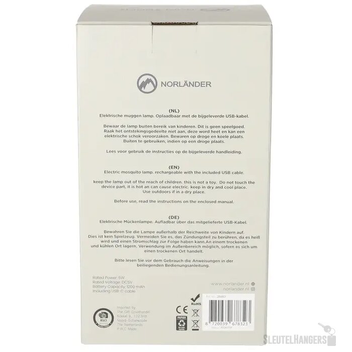 NORLÄNDER Anti Muggen Lamp Grijs