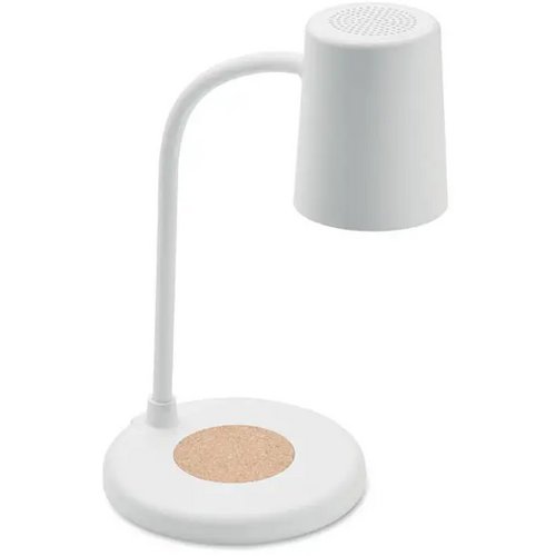 Lamp met oplader en speaker Wit