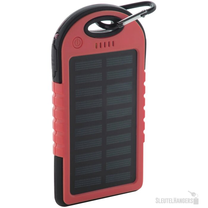 Powerbank op zonne-energie (4.000 mAh) Rood