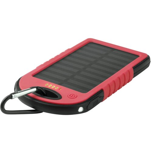 Powerbank op zonne-energie (4.000 mAh) Rood