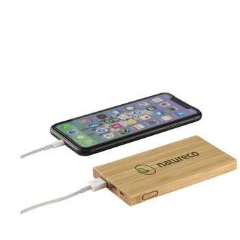 Bamboe powerbank (4000 mAh) Bruin