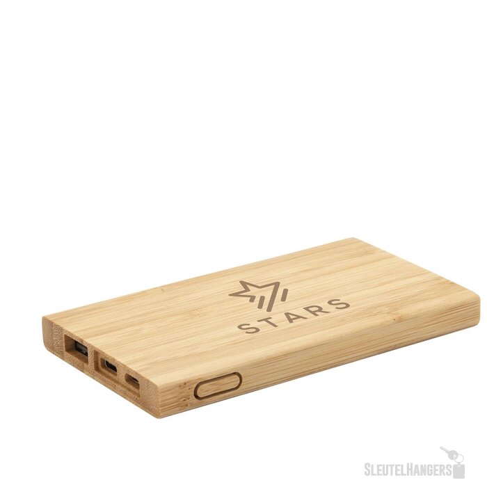 Bamboe powerbank (4000 mAh) Bruin
