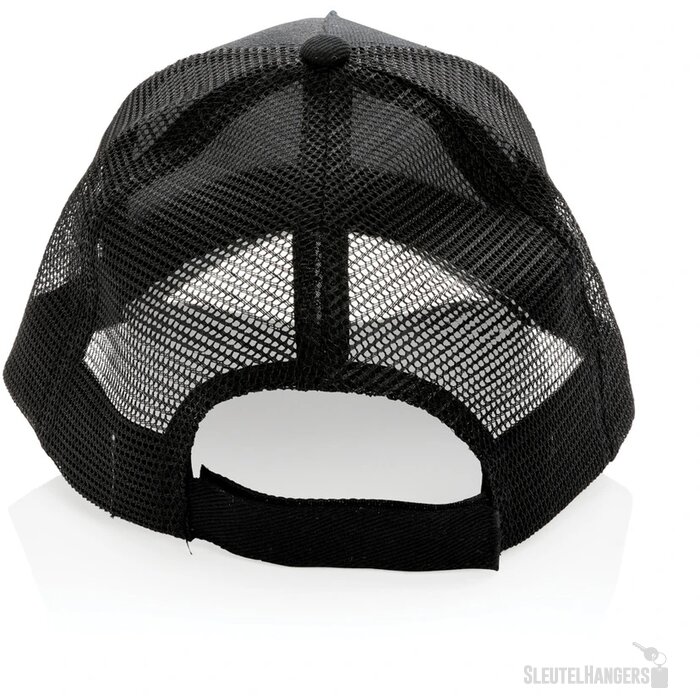 Recycled katoenen trucker cap Zwart