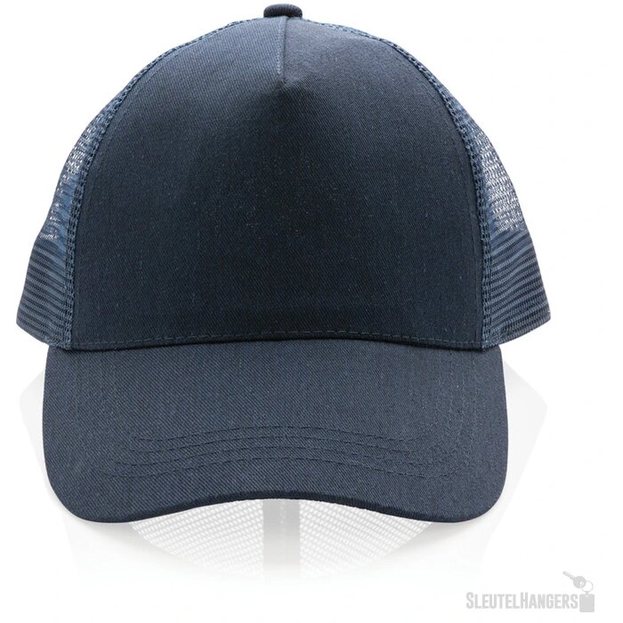 Recycled katoenen trucker cap Blauw