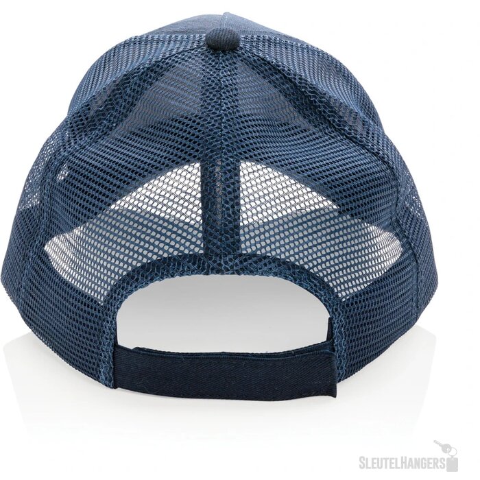 Recycled katoenen trucker cap Blauw